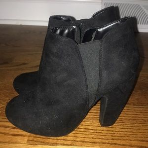 Black suede ankle boots